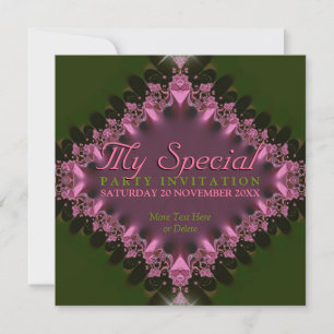 Invitation spéciale à une soirée verte et rose en