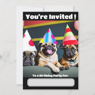 Invitation spéciale pour chien Pug