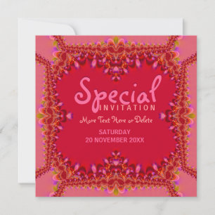 Invitation spéciale pour la fête spéciale Girly Pi