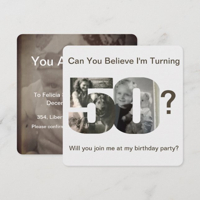 Invitation spéciale pour une fête d'anniversaire d (Devant / Derrière)