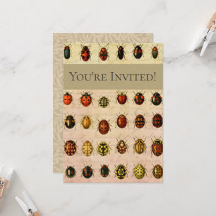 Invitation Spécimen de coccinelle vintage Motif Insecte antiq