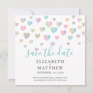 Invitation Speckles Coeur Coloré Enregistrer la conception de