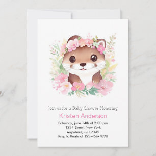 Invitation Spectacle de Baby-Girl Rose Floral Otter, Trempe, 