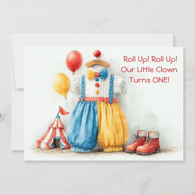 Invitation Spectacle pour le 1er anniversaire de Petit Clown (Devant)