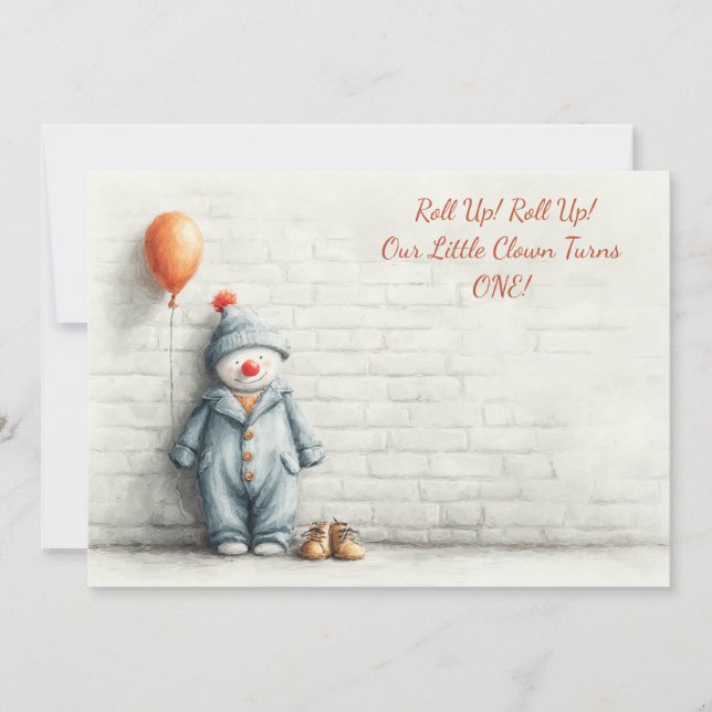 Invitation Spectacle pour le 1er anniversaire de Petit Clown (Devant)