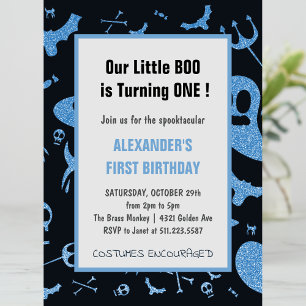 Invitation Spectaculaire petit boo Halloween 1er anniversaire