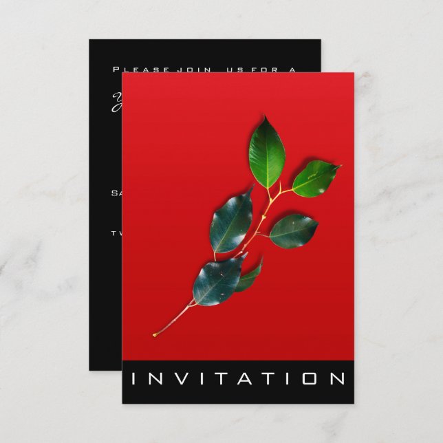 Invitation Spices Chef Italien Dîner Maison Rouge Vin Vert (Devant / Derrière)