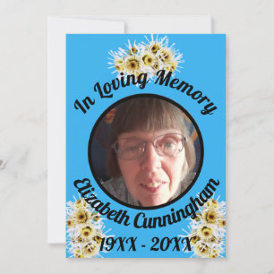 Invitation Spider Mums Photo Blue Memory Citation Memorial