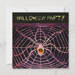 INVITATION SPIDER & WEB ORANGE AGATE BLACK HALLOWEEN PARTY