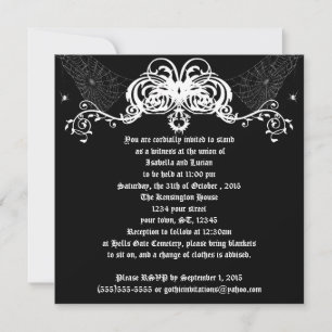 Invitation Spider Web Vines Goth Mariage