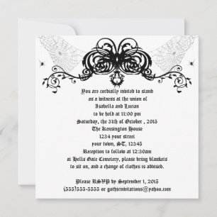 Invitation Spider Web Vines Goth Mariage