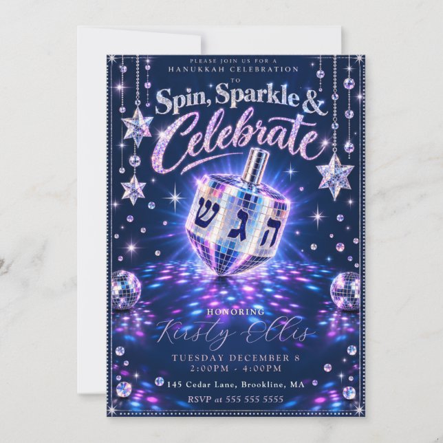 Invitation Spin Sparkle Hanouka (Devant)