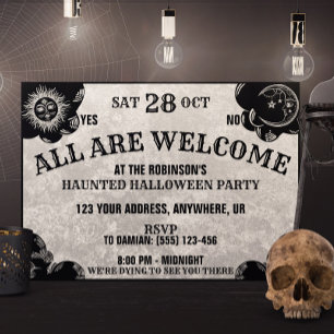 Invitation Spirit Board Gothique Éffrayant Witchy Halloween P