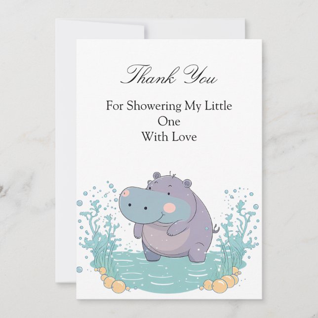Invitation Splash of Joy, Little Hippo (Devant)