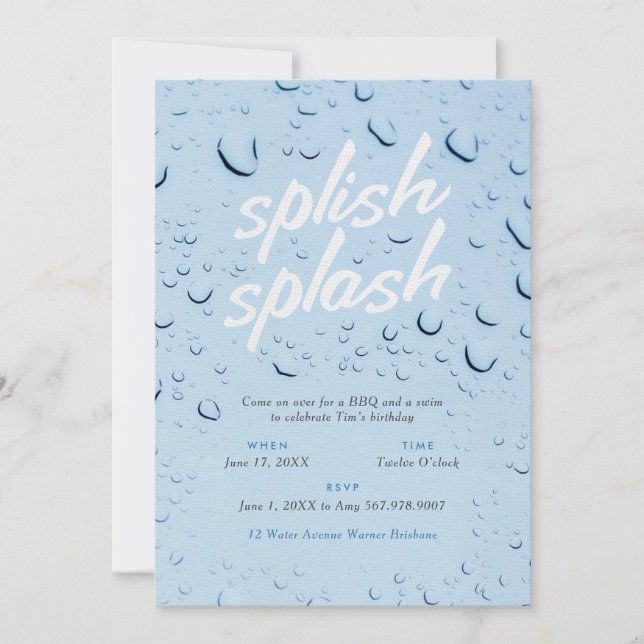 Invitation Splash Splash (Devant)