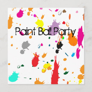 Invitation SPLATTER de Paint Ball Party
