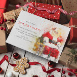 Invitation Splendor de Noël | Fête de vacances<br><div class="desc">Invitations amis, famille ou collègues pour fêter la saison de noël avec ces élégantes invitations à dîner. Avec les détails de votre événement en écriture script avec une aquarelle illustration d'un claus santa traditionnel assis en attente de distribuer ses cadeaux. Tout le texte est facile à customiser, ce qui en...</div>