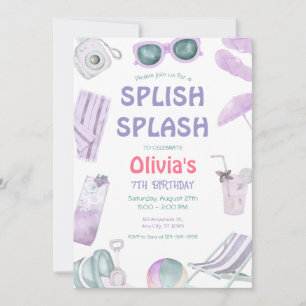 Invitation Splish Splash Anniversaire de la fête de la fille