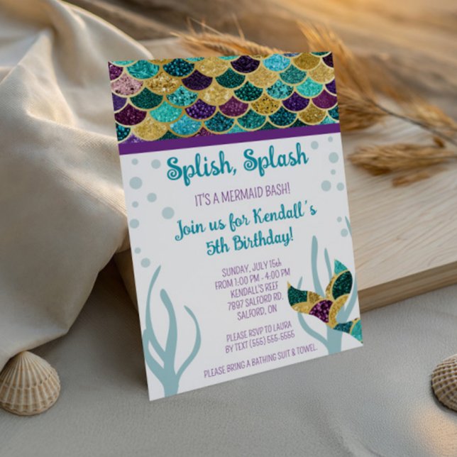 Invitation Splish, Splash, c'est une fête d'anniversaire de s (Créateur téléchargé)