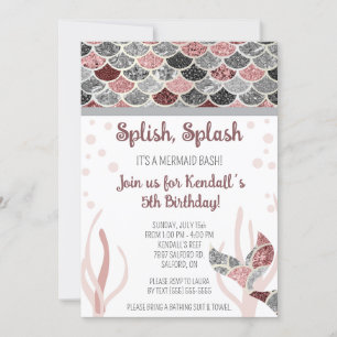Invitation Splish, Splash, c'est une fête d'anniversaire Merm