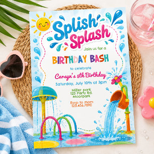 Invitation Splish Splash Fête d'anniversaire   Aire de jeux d
