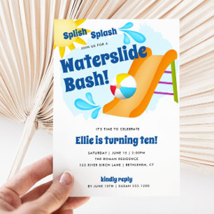 Invitation Splish Splash Waterslide Bash, été amusant Anniver