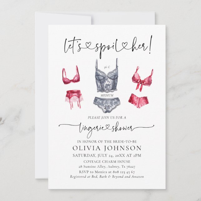 Invitation Spoil Son Soutien-gorge Lingerie Fête des mariées (Devant)