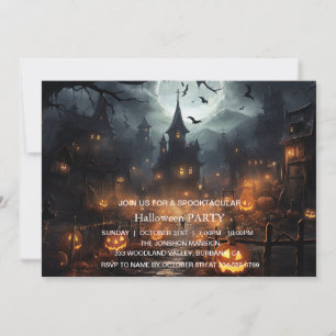Invitation Spooktacular Dark Haunted House Halloween Party