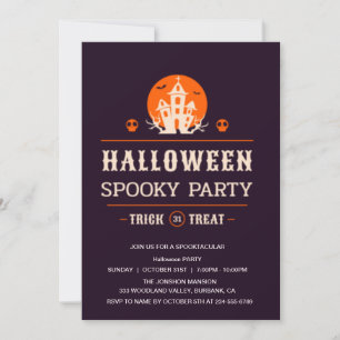 Invitation Spooktacular Dark Haunted House Halloween Party