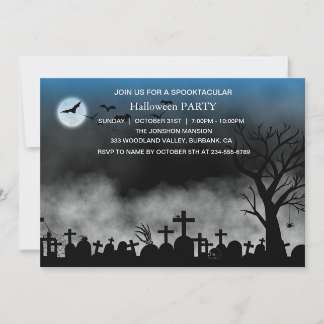 Invitation Spooktacular Dark Haunted House Halloween Party (Devant)