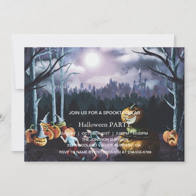 Invitation Spooktacular Dark Haunted House Halloween Party (Devant)