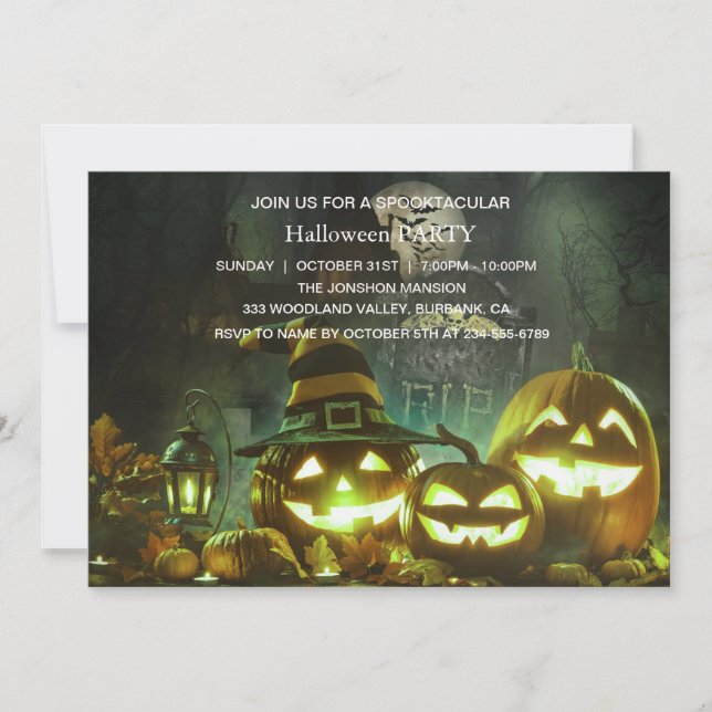 Invitation Spooktacular Dark Haunted House Halloween Party (Devant)