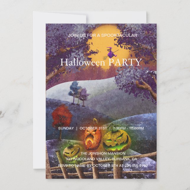 Invitation Spooktacular Dark Haunted House Halloween Party (Devant)
