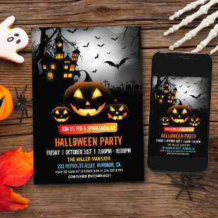 Invitation Spooktacular Dark Haunted House Halloween Party