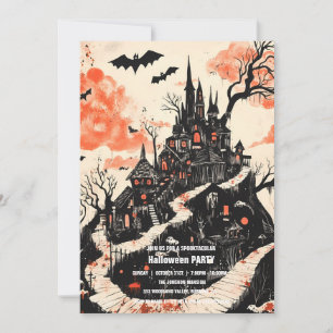 Invitation Spooktacular Dark Haunted House Halloween Party I