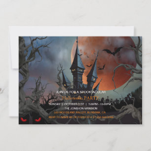 Invitation Spooktacular Dark Haunted House Halloween Party I