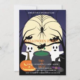 Invitation Spooktacular Dark Vintage parti d'Halloween gothiq