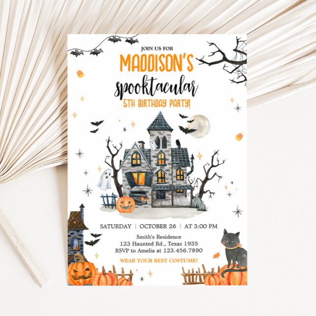 Invitation Spooktacular Ghost Halloween fête d'anniversaire (Ghost Spooktacular Halloween Party Invitation)