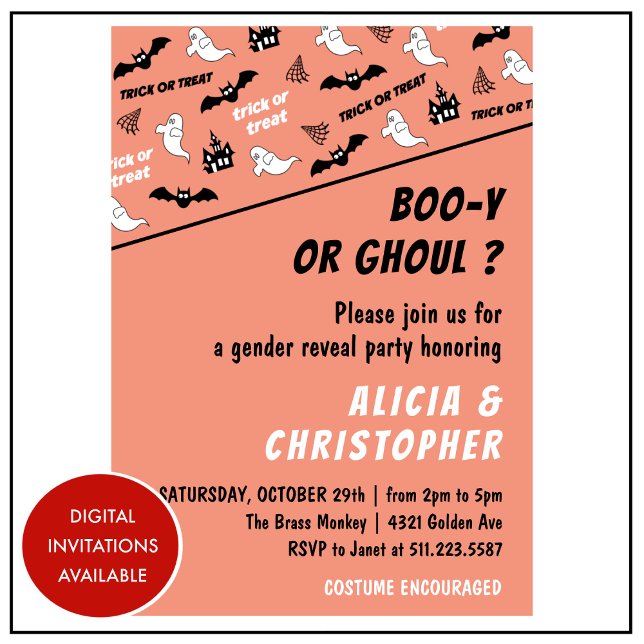 Invitation Spooktacular Ghost Orange Halloween genre révéler (Spooktacular-Ghost-Orange-Halloween-gender-reveal-Invitation-1)