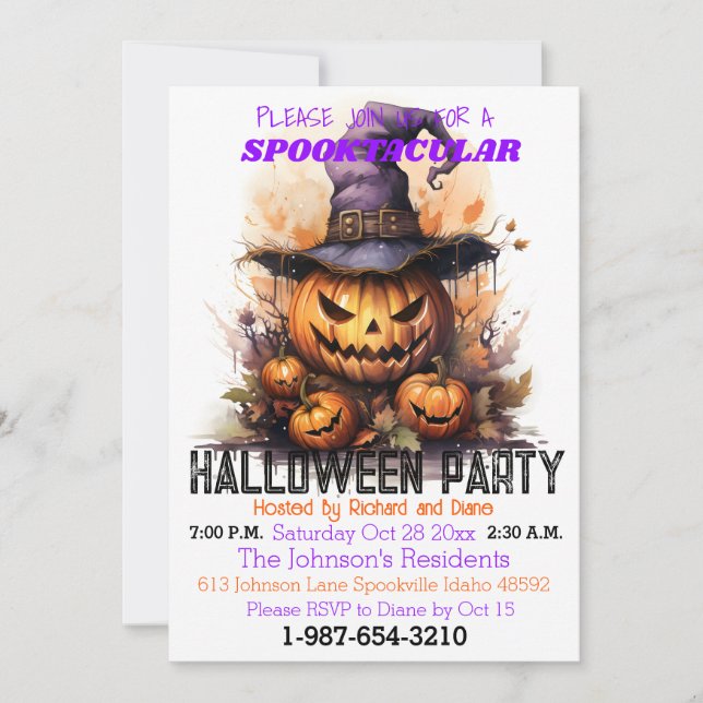Invitation Spooktacular Halloween (Devant)