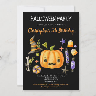 Invitation Spooktacular Halloween Bash Parti Anniversaire de 