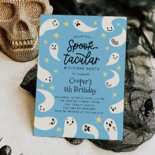 Invitation Spooktacular Halloween Bleu Fantôme Anniversaire