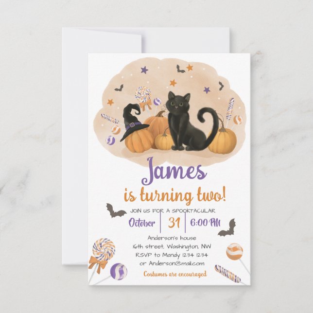 Invitation Spooktacular Halloween Candy Anniversaire Invitati (Devant)