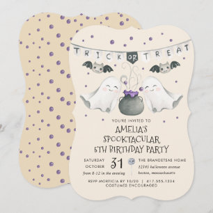 Invitation Spooktacular Halloween Fantôme Anniversaire Fête I