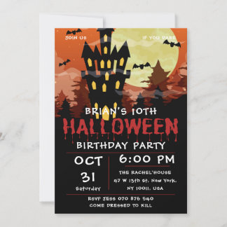 Invitation Spooktacular Halloween fête d'anniversaire