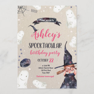 Invitation Spooktacular Halloween Witch Casquette Fantôme Ann