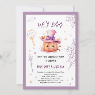Invitation Spooktacular mignonne Halloween fille 5e anniversa