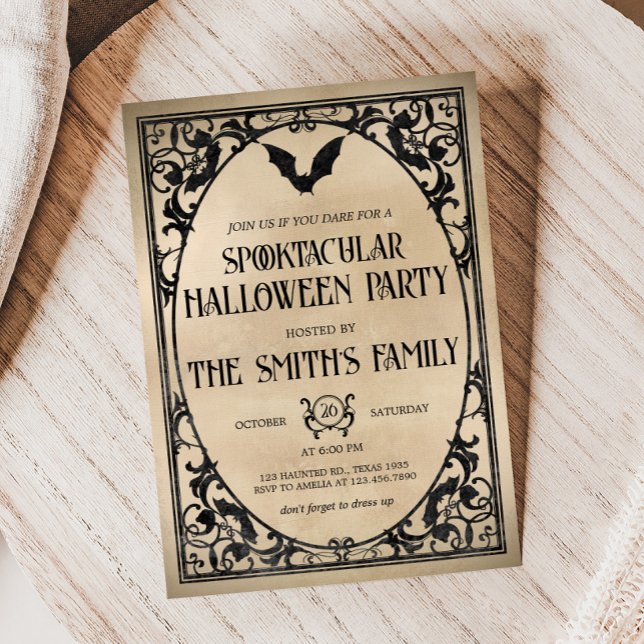 Invitation Spooktacular Vintage Adult Halloween Party (Spooktacular Vintage Halloween Party Invitation)