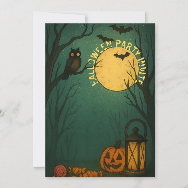 Invitation Spooky Moonlight Halloween (Devant)
