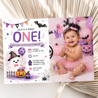 Invitation Spooky One Halloween Birthday Party Photo